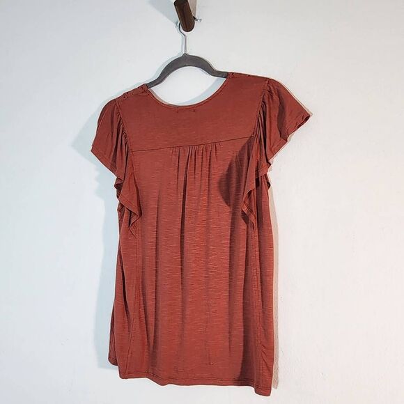 Mason & Belle Burnt Sienna Eyelet Lace Cottagecore Top NWT Size Small - Picture 5 of 10